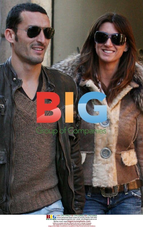 Gianluca Zambrotta and wife Valentina shopping in Milan