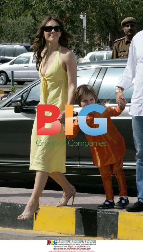 Liz Hurley and Arun Arriving at Airport