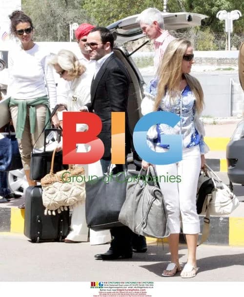 Liz Hurley and Arun Arriving at Airport