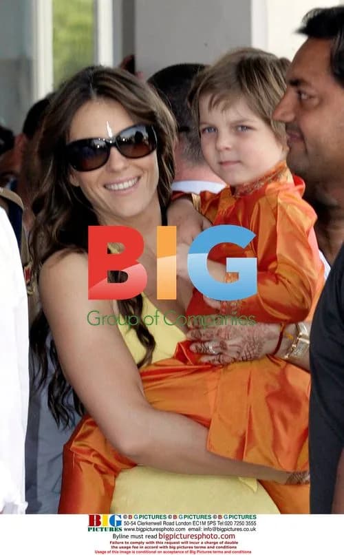 Liz Hurley and Arun Nayar at Airport