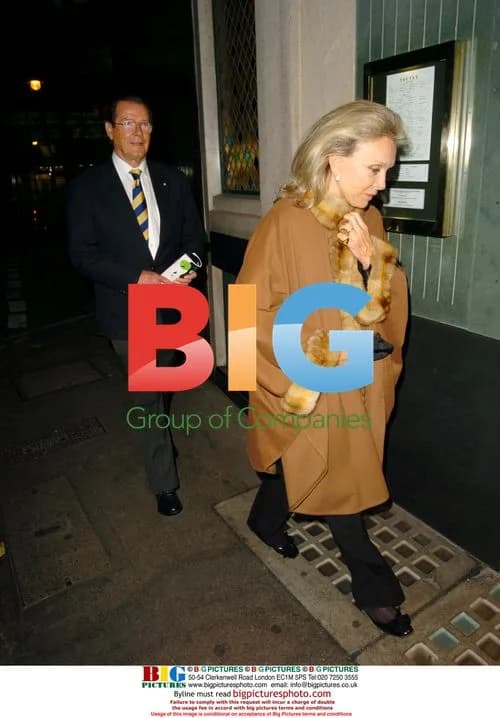 Roger Moore and Christina 'Kiki' Tholstrup at Ivy restaurant