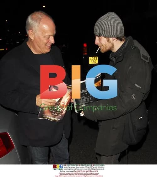 Dave Gilmour leaving London restaurant party