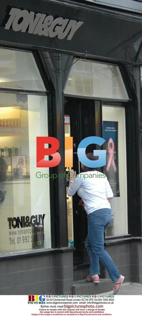 Jade Goody gets hair done at Toni & Guy