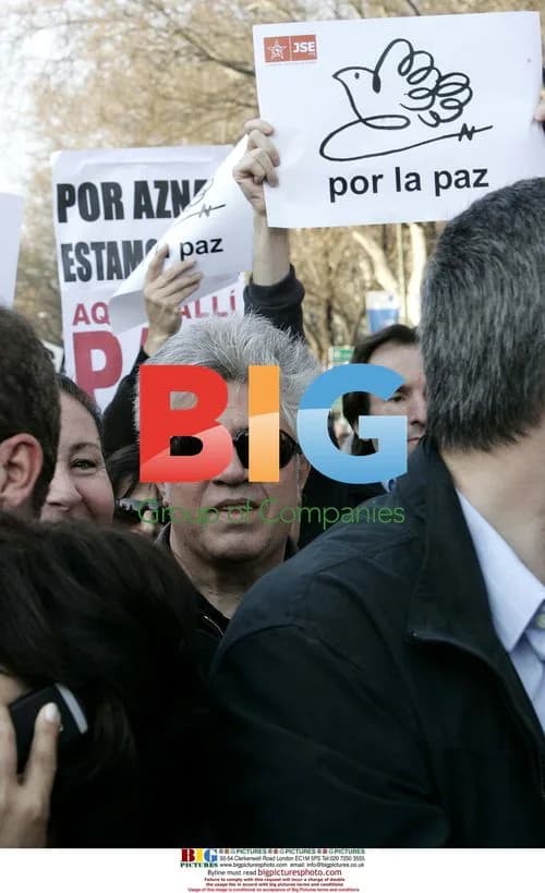 Pedro Almodovar at anti-Iraq war rally