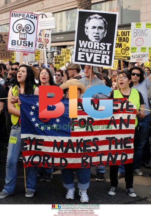 Anti-war protest in Hollywood, LA