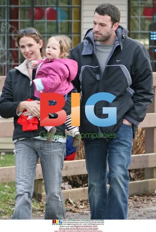 Ben Affleck and Jennifer Garner with daughter Violet on Kiddie Train