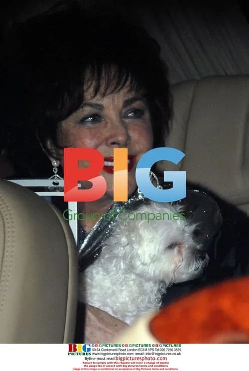Elizabeth Taylor at Mr. Chow's with Dog