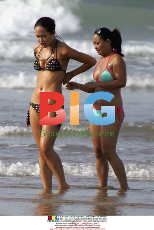 Myleene Klass Relaxing on Beach