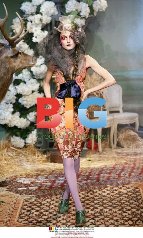 Model Irina Lazareanu at John Galliano Fashion Show