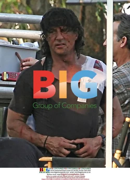 Sylvester Stallone on the set of Rambo 3