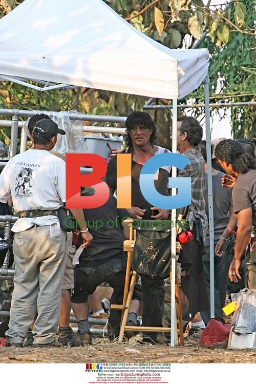 Sylvester Stallone on the set of Rambo 3