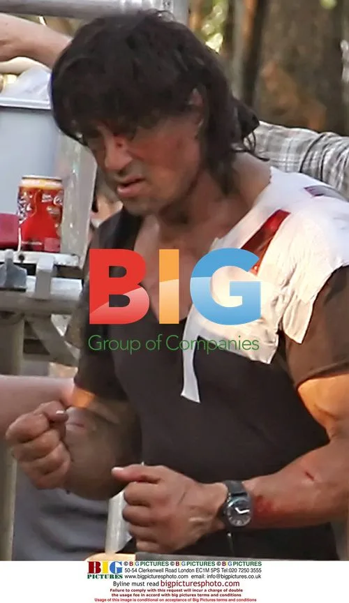 Sylvester Stallone on the set of Rambo 3