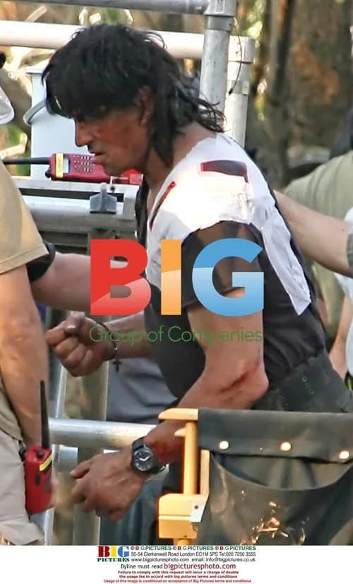 Stallone on the Set of "Rambo"