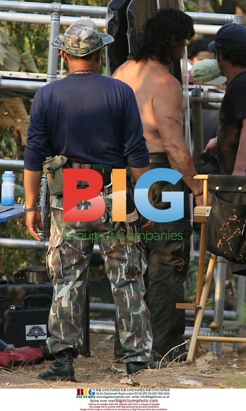 Sylvester Stallone on the set of Rambo 3