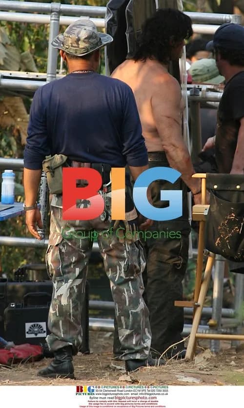 Sylvester Stallone on the set of Rambo 3