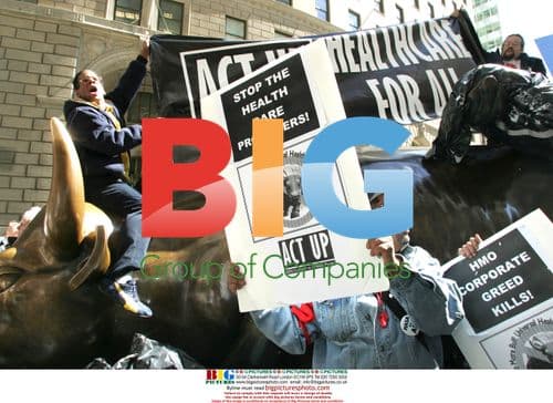 ACT UP Protest at Wall Street Bull