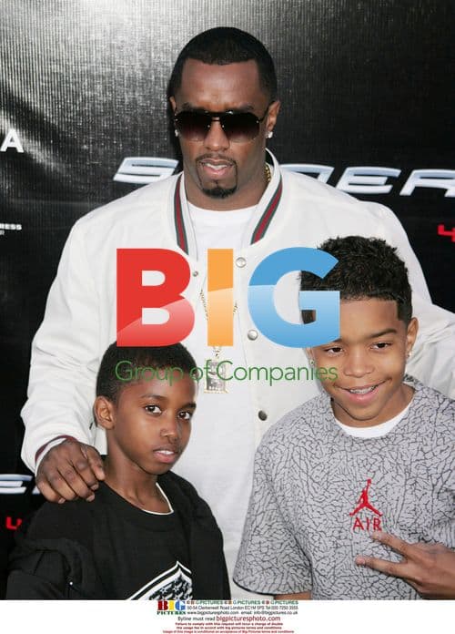 Sean Combs and Kids at Spider-Man 3 Premiere