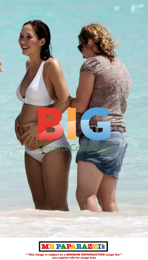 Pregnant Myleene Klass Marks & Spencer Swimwear Shoot