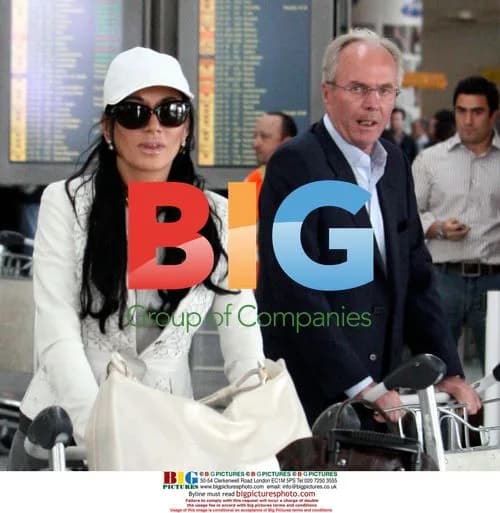 Sven Goran Eriksson and Nancy dell'Olio at Lisbon Airport