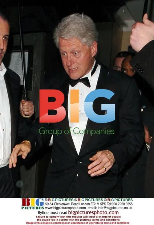 Bill Clinton Leaves Nobu Restaurant in London