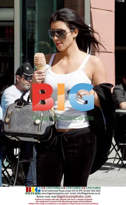 Kim Kardashian Eating Ice Cream in Beverly Hills