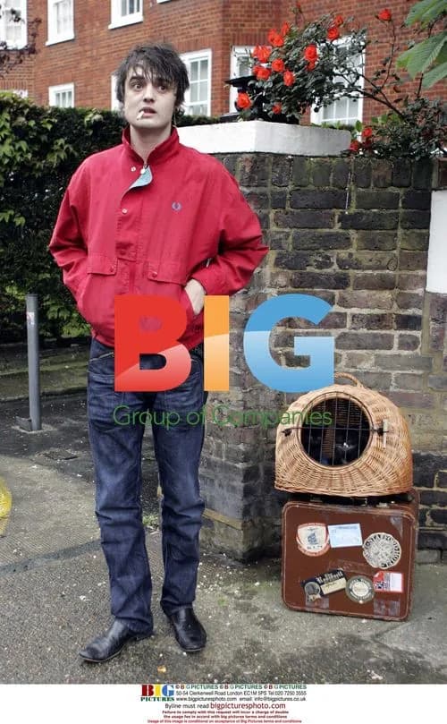 Pete Doherty with Kittens Leaving Kate Moss' Home