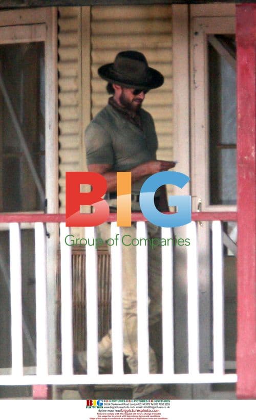 Hugh Jackman on the set of "Australia"
