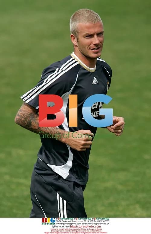 Footballer David Beckham Training