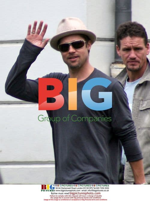 Brad Pitt Takes Son Maddox to School in Prague