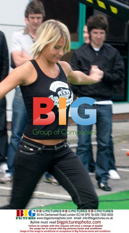 Gemma Atkinson Kicks Ball at Soccer AM