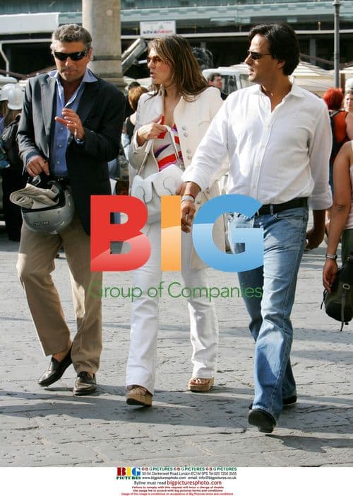 Elizabeth Hurley and Arun Nayar go shopping in Florence
