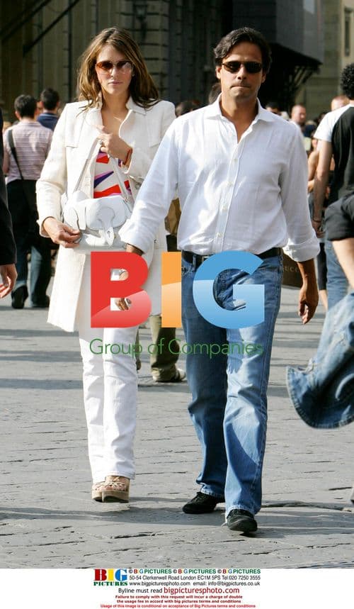 Elizabeth Hurley and Arun Nayar Shopping in Florence