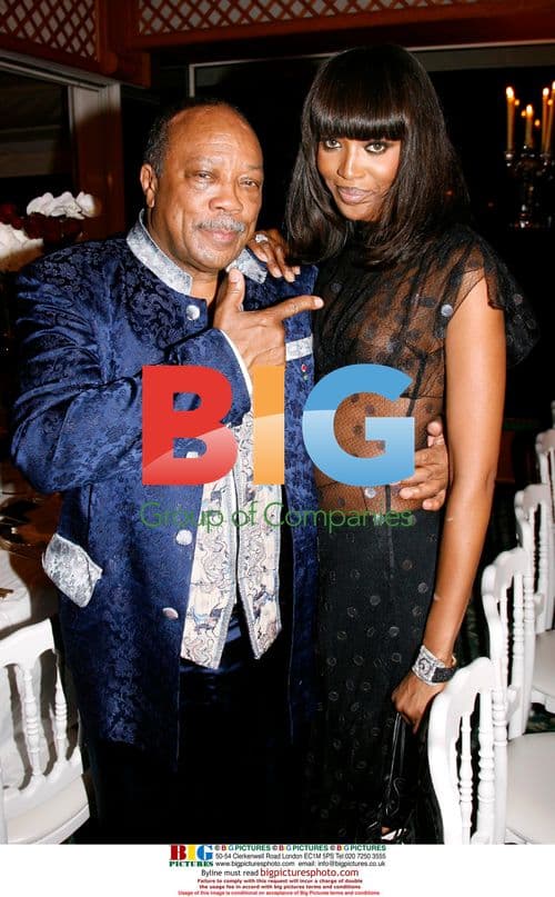 Quincy Jones and Naomi Campbell at Cannes Party