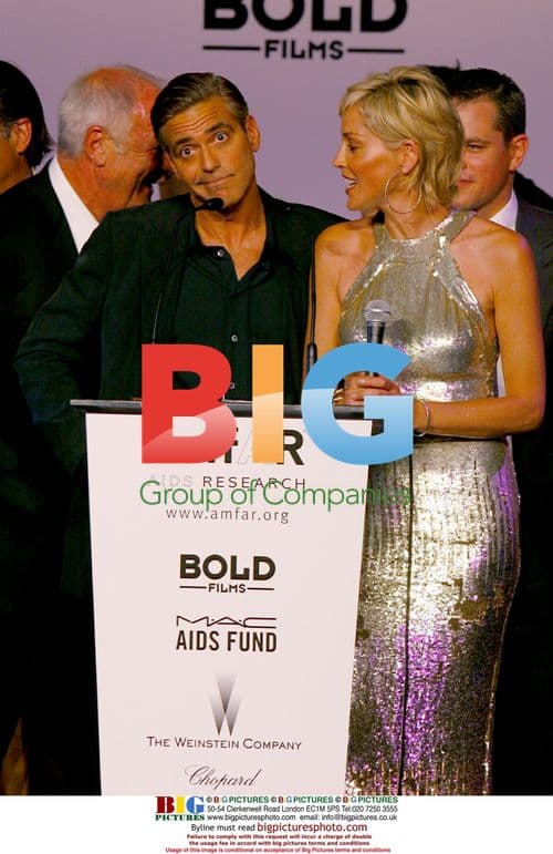Clooney and Stone at amfAR Cannes Gala