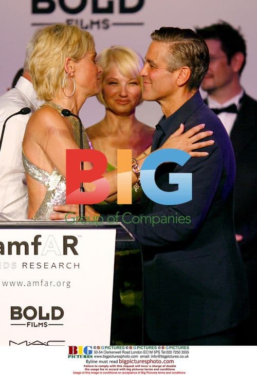 Clooney, Barkin and Stone at amfAR Cannes Gala