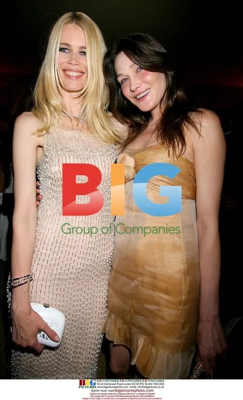 Claudia Schiffer and Carla Bruni at Chanel Party