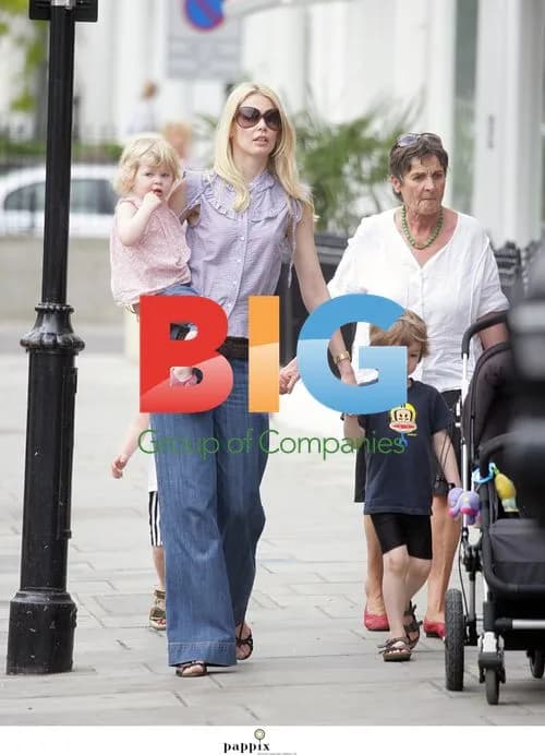 Claudia Schiffer with Kids in London