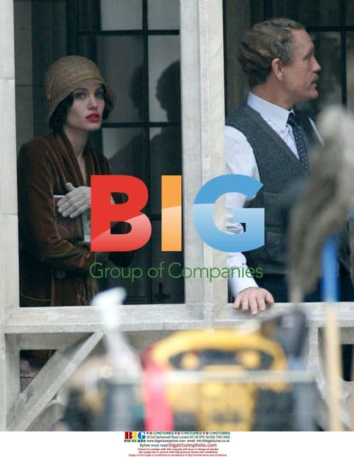 Angelina Jolie and John Malkovich on 'The Changeling' set