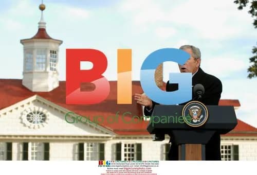 U.S. President Bush and French President Sarkozy at Mount Vernon