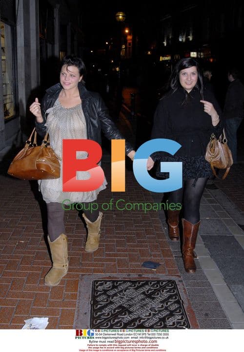 Jade Goody and friends leave Dublin nightclub