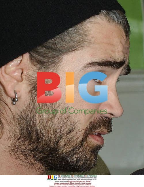 Colin Farrell with Boyzone's Keith Duffy and models at Abrakebabra in Dublin