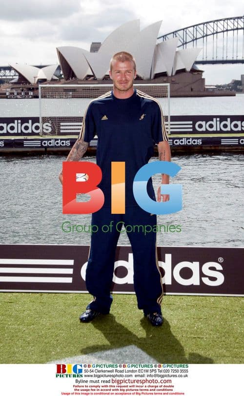 David Beckham Kicks Football in Sydney