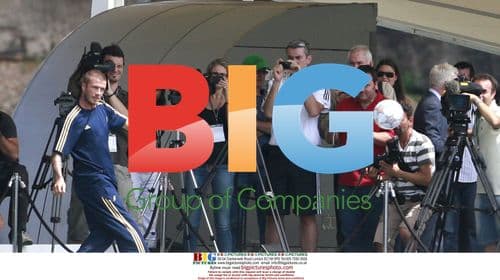 David Beckham kicks Aussie & Soccer Balls