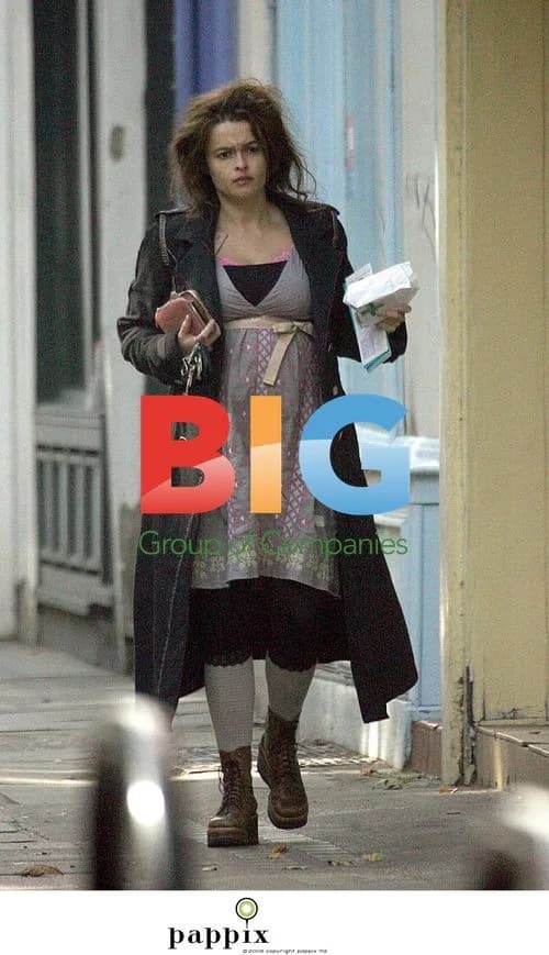 Helena Bonham Carter Out in London, Pregnant