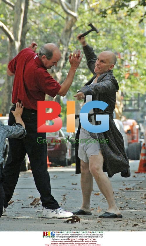 John Malkovich on set of 'Burn After Reading'