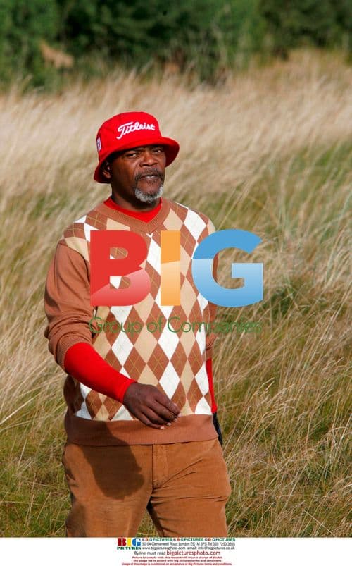 Samuel L. Jackson plays golf at Dunhill Links Championship