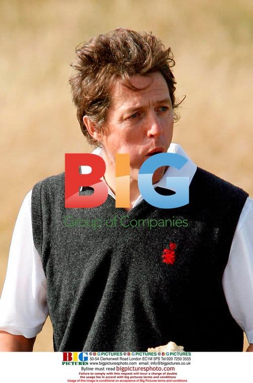 Hugh Grant plays golf at Dunhill Links Championship