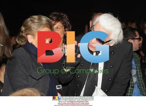 Karl Lagerfeld and Bernadette Chirac at Fashion Show