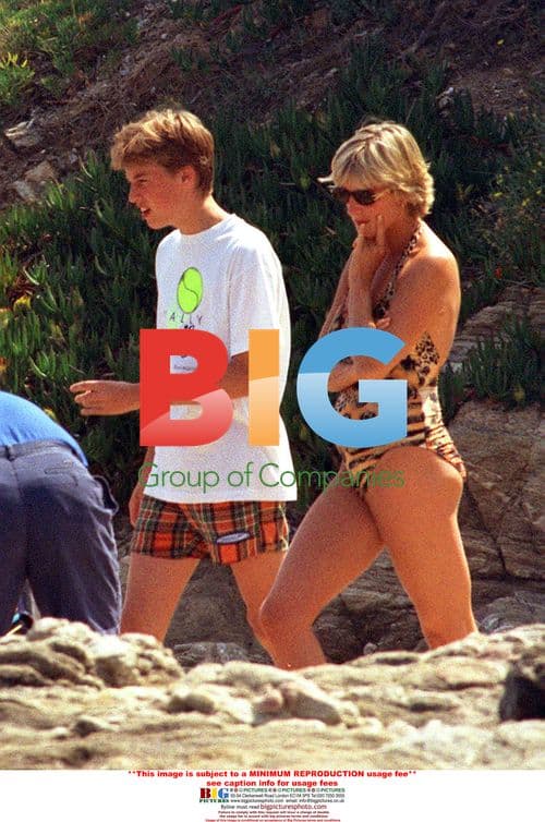 Princess Diana on holiday with sons and Mohamed Al Fayed