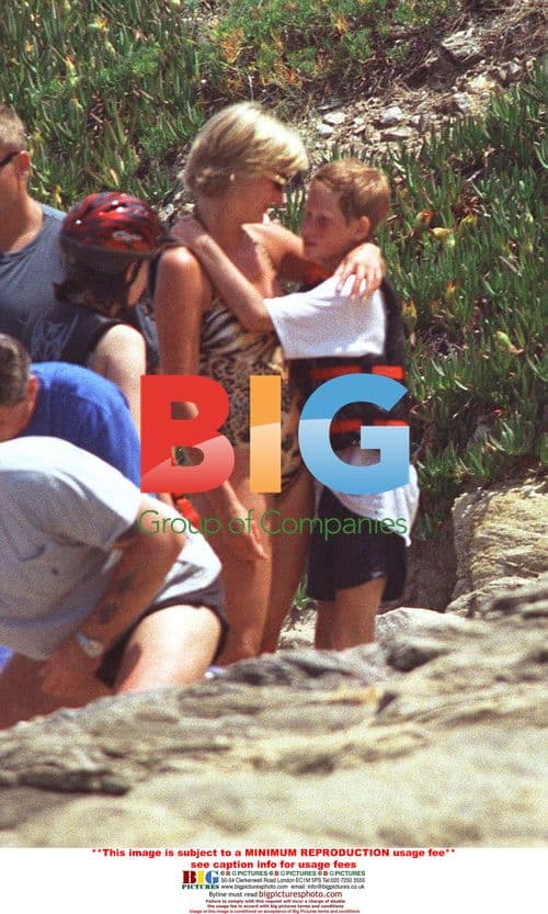 Princess Diana on Holiday with Sons